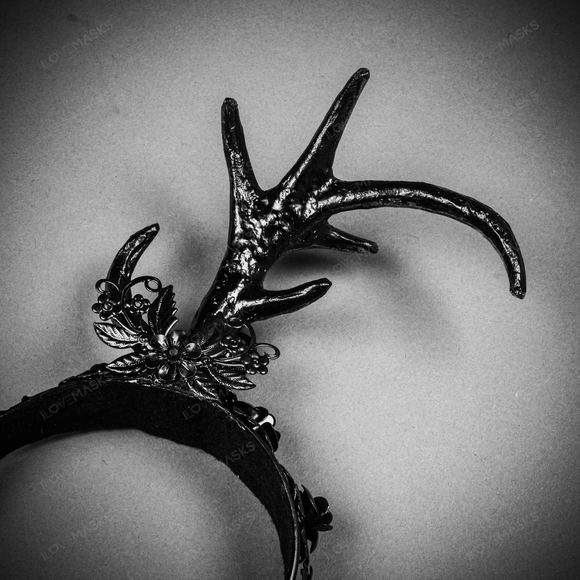 Antelope Devil Animal Deer Horn Headband - Black - Picture 8 of 10